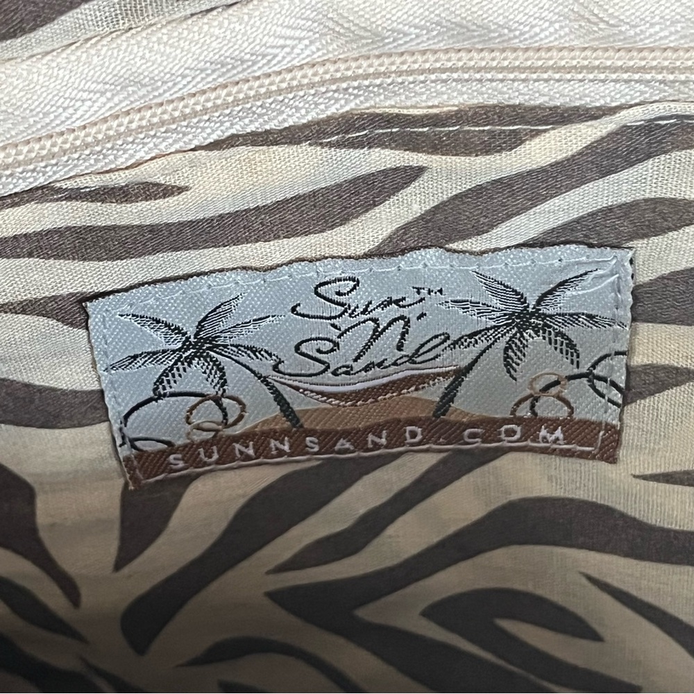 NWT Sun & Sand Natural Fiber Straw Woven Beach Tote Bag Pristine Quiet Luxury - Picture 3 of 9